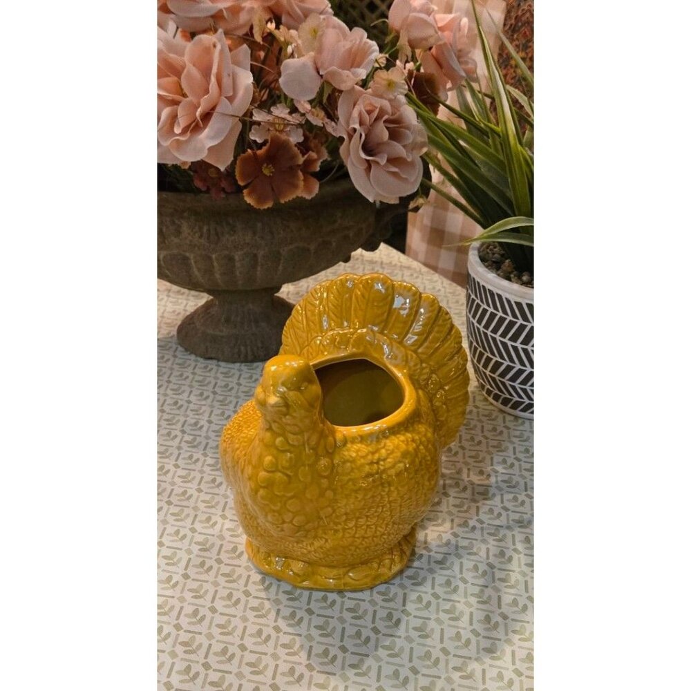 Vintage Yellow Turkey Planter